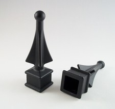 25 EACH (3/4-INCH) BLACK PLASTIC IRON FENCE FINIAL TOPS 1-34 4-SIDED SPIRE
