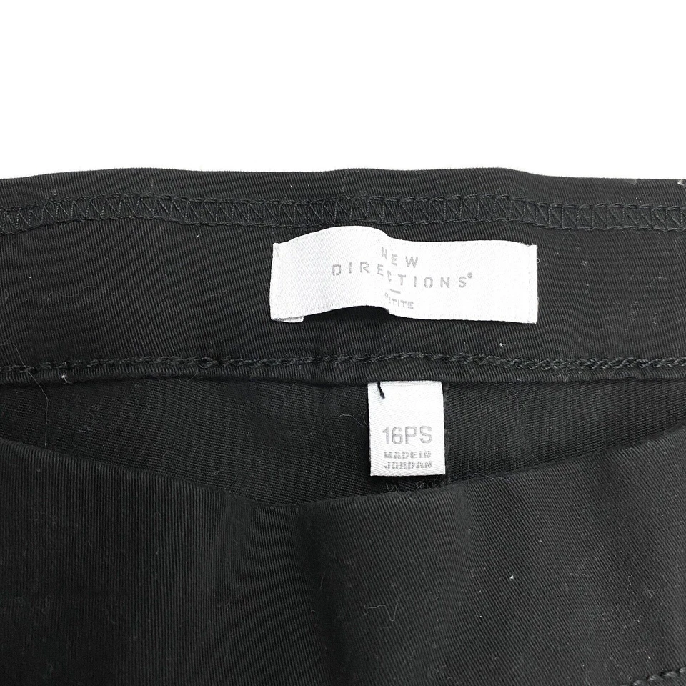 Pantalones chinos New Directions ajustados para mujer talla 16PS negros Foto 3 de 4