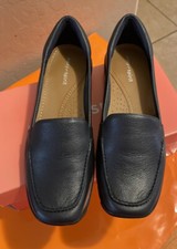 Easy Spirit Navy Leather Loafers Snug Fit Ladies 6.5 Orig 99