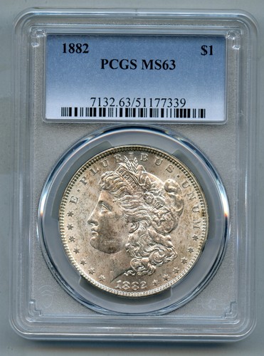1882 Morgan Silber Dollar PCGS MS 63