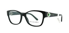 New BVLGARI BV4074-B 501 51mm Black Jeweled Eyeglasses Frames Italy