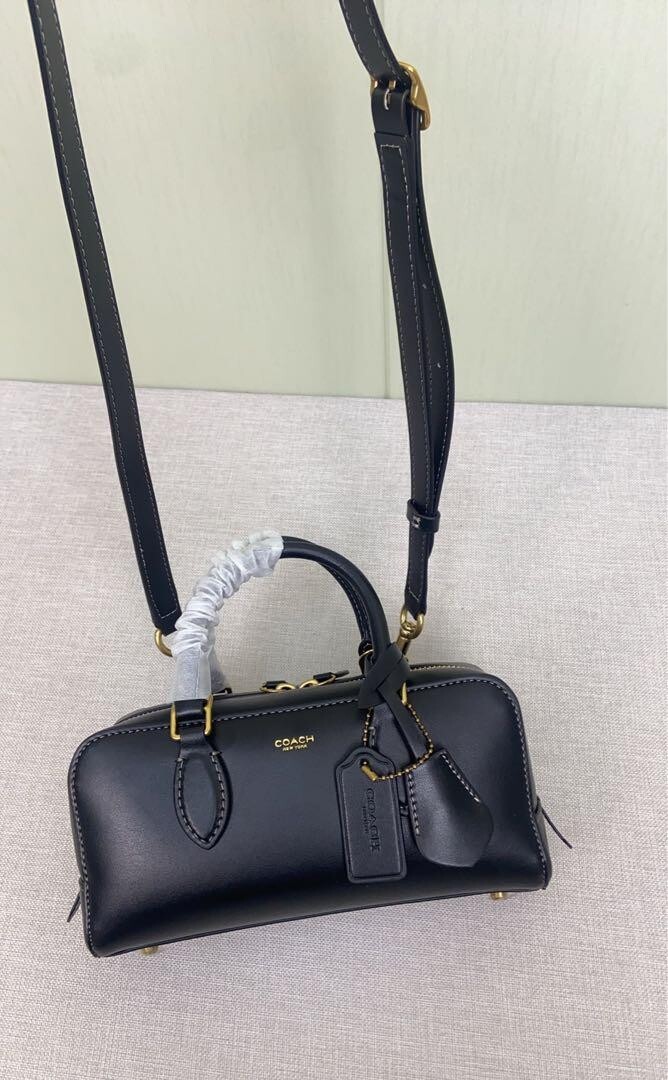CY917黑 COACH Bowery Satchel 22 Shoulder Bag Black CY917 Outlet NEW