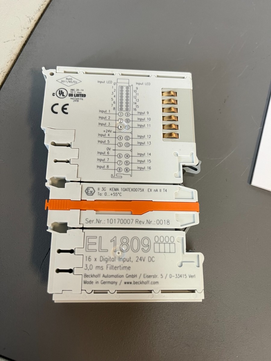 Beckhoff EL1809 EtherCAT Terminal, 16-channel Digital Input Module