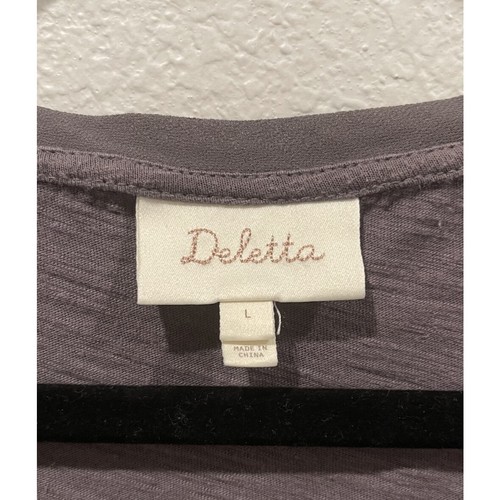 DELETTA graues ärmelloses Top mit V-Ausschnitt Größe L - Bild 2 von 4