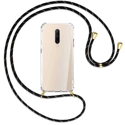 Handykette für OnePlus 7 Pro schwarz/gold (G) Hülle mit Band Kordel zum Umhängen