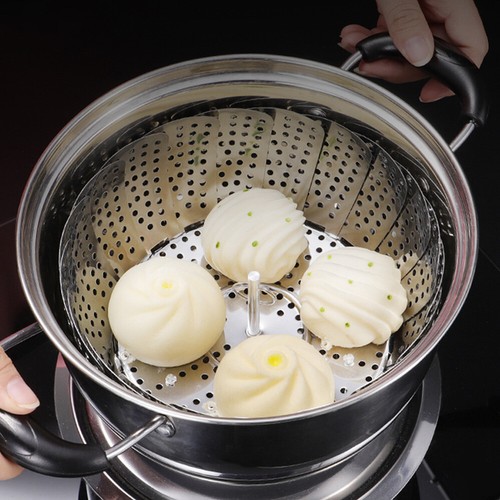 23CM Folding Steamer Steam Vegetable Basket Stainless Steel Cook Mesh Tray - Picture 4 of 11
