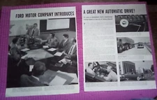 1950 Ford Motor Company Print Ad Great New Automatic Drive 2 page 10.5 x 13.75