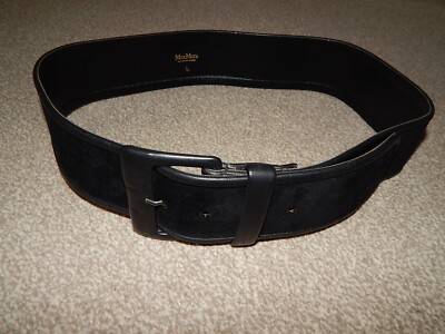 MAXMARA Black Suede Leather Belt Size LARGE | eBay UK display picture 3