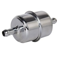 9746 Fuel Filter Chrome Canister Fits 38 Id Hose Carburetor Inline Gas Filter