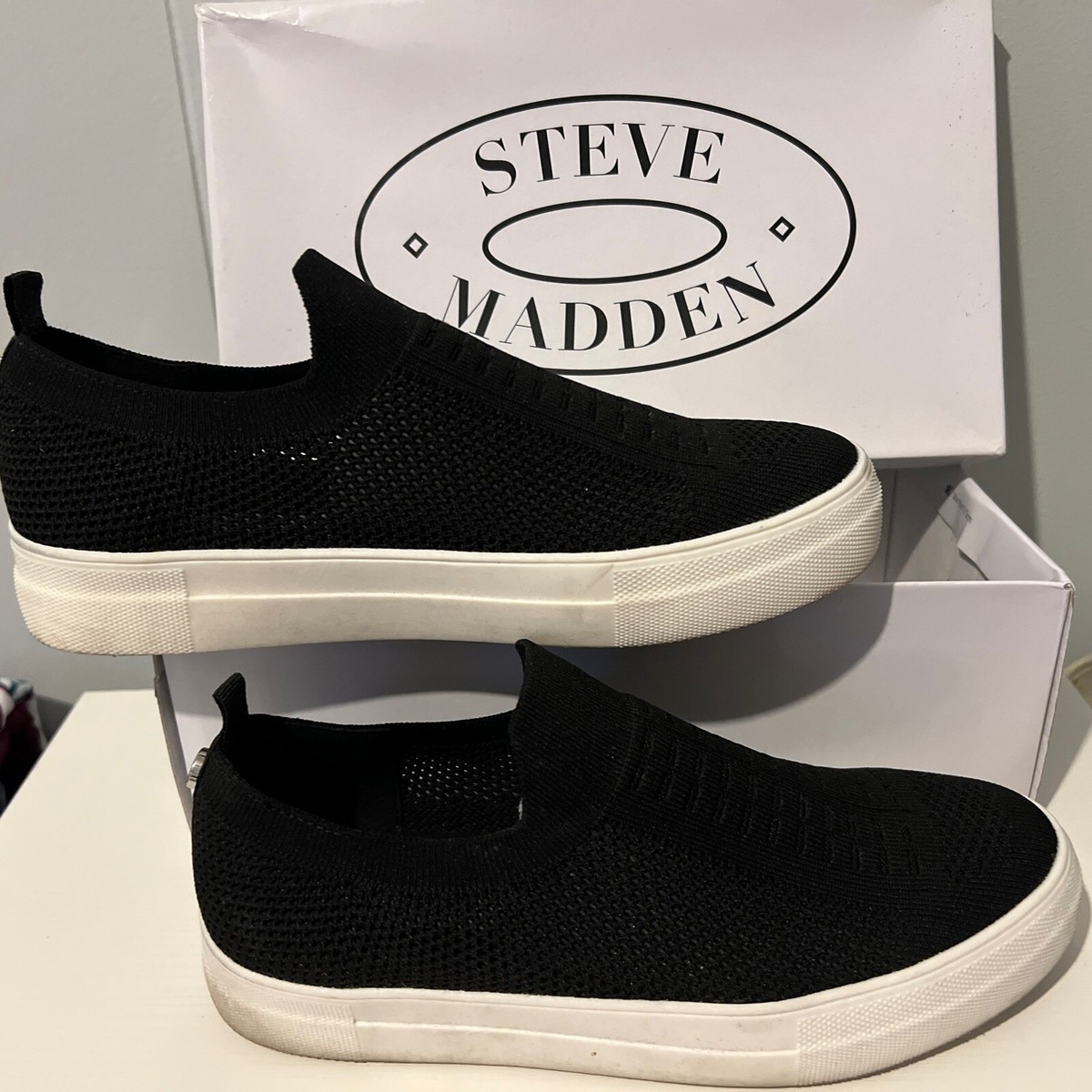 Steve Madden Daray Slip On Mesh Shoes Black Men\'s US 9.5 Amazon.com | Steve Madden Men main image 4