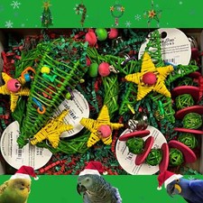 Cheeky Xmas Box 4 Pcs - Bird Toy, Parrot Toys, Shreddable Bird Toy, Bird Swing