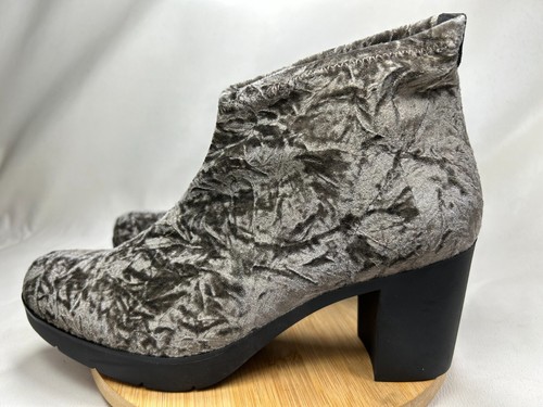 Toni Pons Ankle Boots Khaki Green Gray Crushed Velvet Women's Spain 41/10 NEW! - Picture 14 of 18