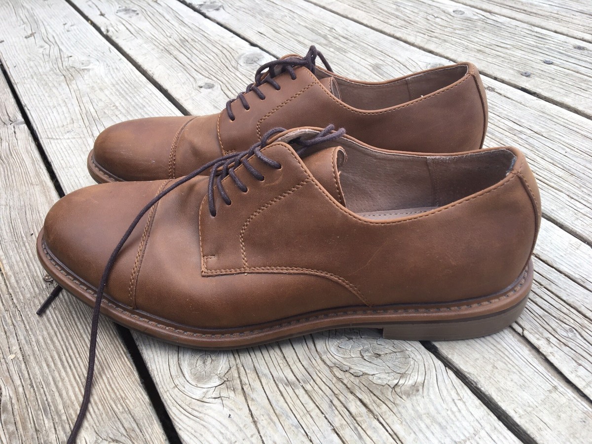 merona brown dress shoes Faux Leather Oxford Lace Up Size 10 Men's 7-1-26-sale