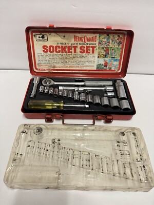 Vintage BernzOmatic 21-Piece Socket Set - 1/4   & 3/8   Square Drive No. S1438