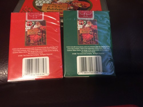 Coca-Cola Christmas Holiday Playing Cards 2 Decks of Coke Cards In Tin Neu 1998 - Bild 5 von 8