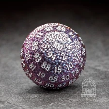 Sage’s Dragon Egg Purple/Red d100 Metal Dice | DnD Dungeons and Dragons