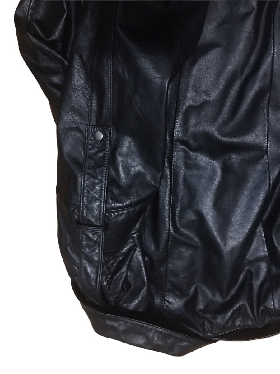 VINTAGE Casablanca Genuine BLACK Leather Jacket SIZE Large