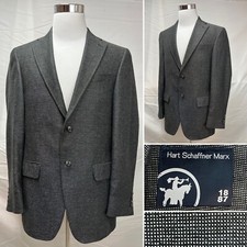 Men's Hart Schaffner Marx Gray Textured Wool 2-Button 41L Blazer Jacket