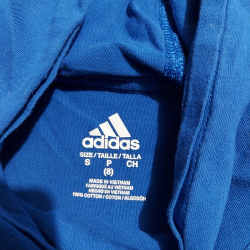 Adidas HOODIE Boys Size Small (8) Blue Pullover Lightweight - Picture 4 of 8