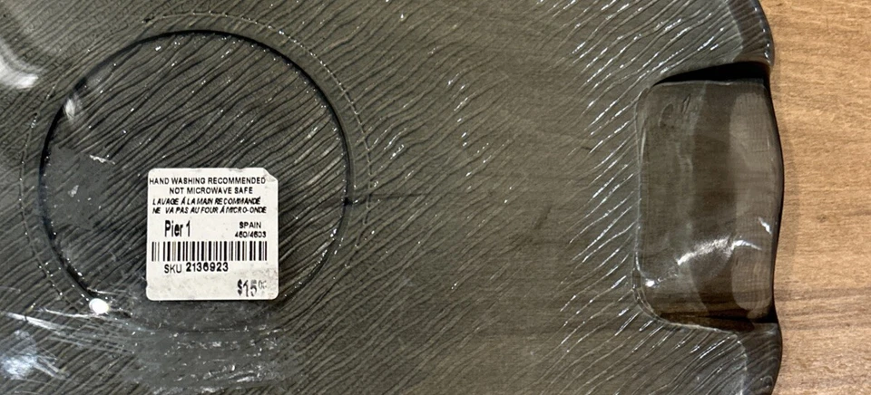 Pier 1 Serving / Cake Plate Vintage Blue Glass Round with Handles 12” Modern - Image 3 of 4