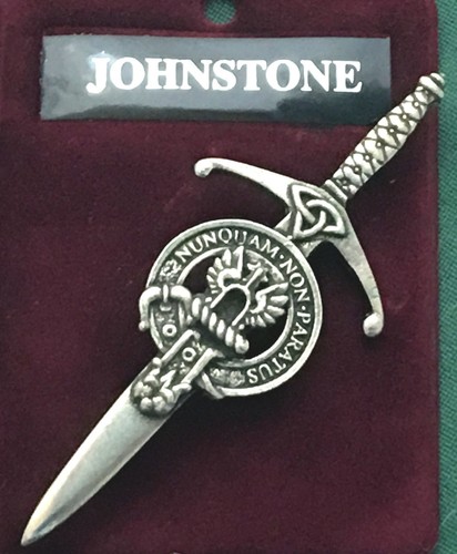 Insignia de peltre o falda escocesa cresta del clan escocés Johnstone Johnston - Imagen 3 de 3