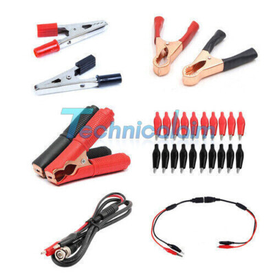 Alligator Crocodile Clips Insulated Car Battery Clamps USB Testing Probe Wire