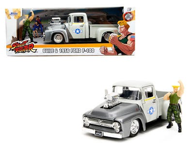 1956 FORD F-100 STREET FIGHTER GUILE FIGURINE 1/24 DIECAST MODEL