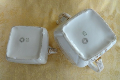 Antique CFH/GDM CH Field Haviland Limoges Teapot & Sugar Bowl Ca.1881 - Picture 10 of 12