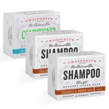 J.R.LIGGETT’S Conditioner Bar 1.75oz + Two Coconut & Argon Oil Formula Shampoo