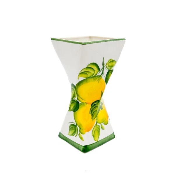 BASSANO KERAMIK VASE TISCHVASE SCHÖNES ZITRONE MOTIV 20CM HOCH NEU - Bild 1 von 1
