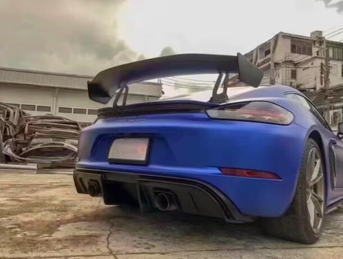 Carbon Rear GT Wing Spoiler Lip For Porsche Boxster Cayman 718 987 981 GT4-style - Foto 5 di 10