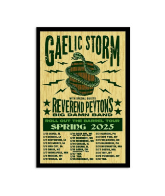 Gaelic Storm Roll Out The Barrel Tour Spring 2025 Poster