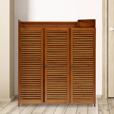 Wood Shoe Storage Rack Entryway Shoe Cabinet Shoe Organizer Closet Cabinet
