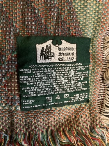 64” X 44” Goodwin Weavers Vintage (1995) Christmas Throw~ Old World St. Nick - Picture 11 of 13