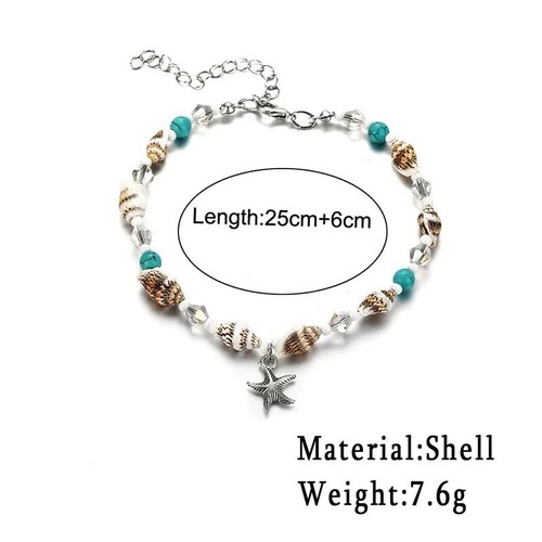 New Boho Ankle Bracelet Silver Tone Women Fashion Beaded Adjustable Beach Anklet - Picture 4 of 4