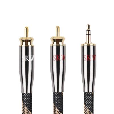 Ultra-High Purity Copper Audio Cable - 3.5mm to 2 RCA High-Quality Sound