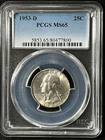 1953-D  25C Washington Quarter Dollar PCGS MS65  80477800
