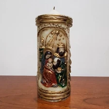 Emperor Art Creations Creche Candle 1986 Nativity Mary Jesus Kings Star 9"