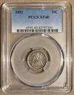 1851 PCGS XF40 Liberty Seated Dime 10c