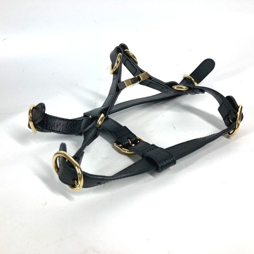 Arnés Gucci de cuero negro para perros talla S con caja bolsa antipolvo sin usar W7 - Imagen 4 de 10