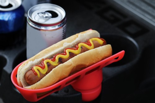 New Dog'on Caddy Hands-Free Golf Cart Hotdog Holder
