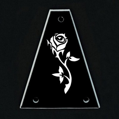 GUITAR TRUSS ROD COVER - Engraved Etch - Fits JACKSON - ROSE Flower Vine Black