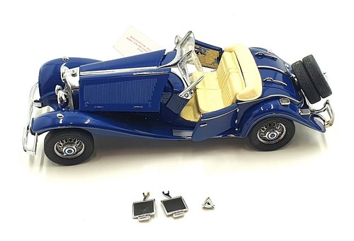 Franklin Mint 1/24 Scale B11XM23 - 1935 Mercedes 500K Roadster - Blue - Picture 3 of 4