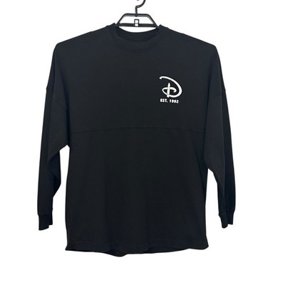 Disneyland Paris Spirit Jersey Womens Sz XS Black Long Sleeve