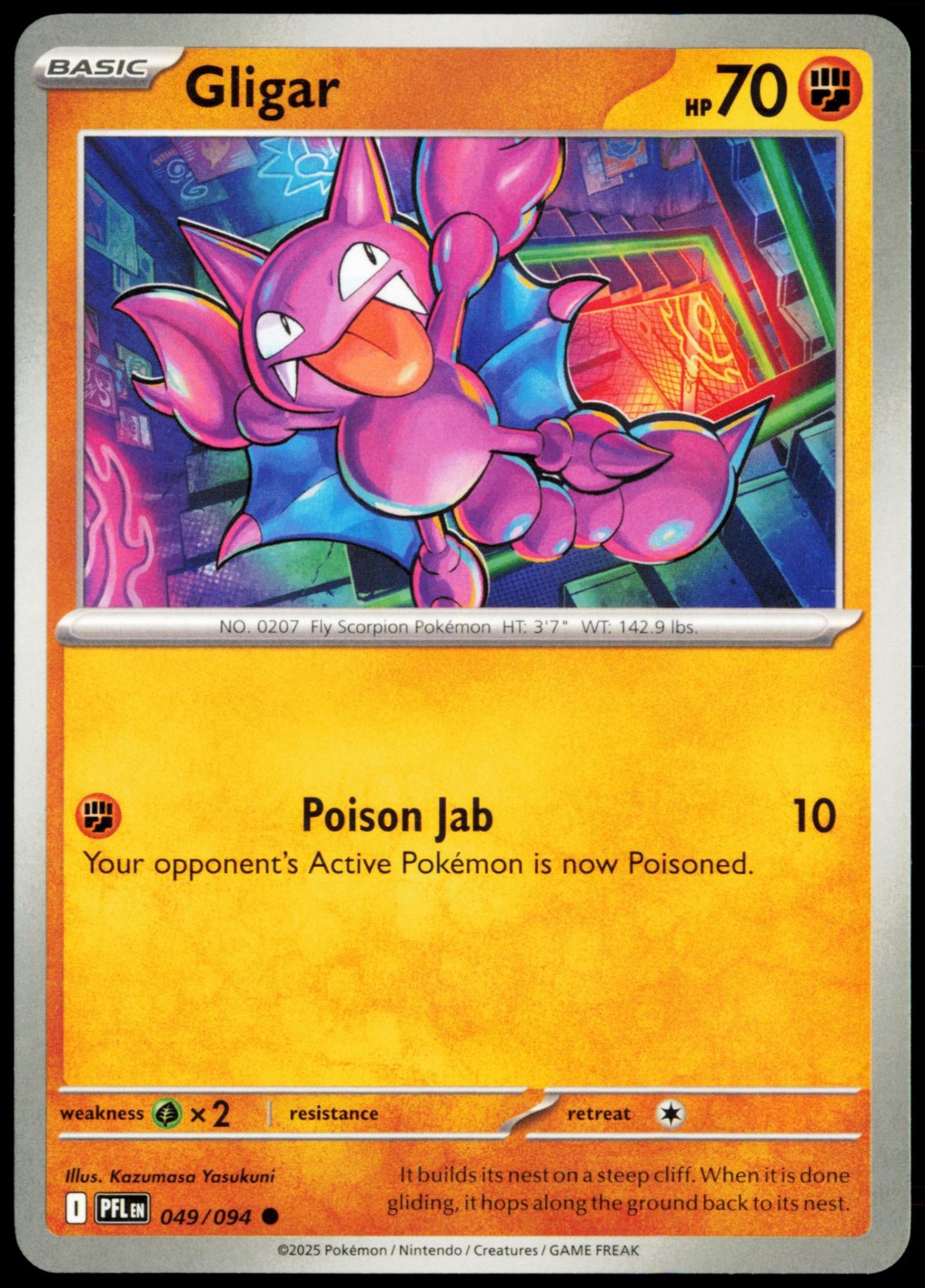 Gligar 049/094 Common Phantasmal Flames NM Pokemon PFL