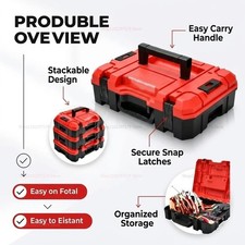 Stackable Tool Box Portable Hardware Storage Box Heavy Duty Tools Case Electric