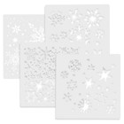 4 Pcs Snowflake Painting Stencils Plastic Drawing Templates for Crafts