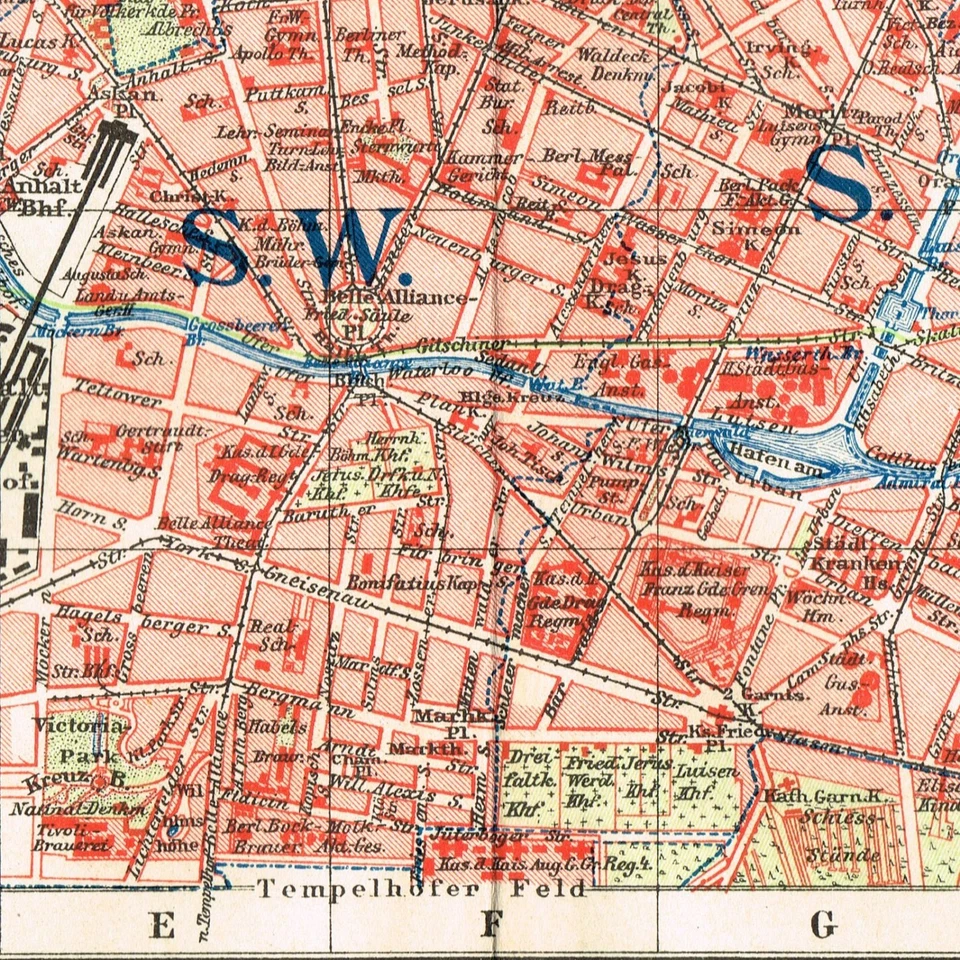 BERLIN dated 1901 Antique Original Vintage map city plan Germany - Image 4 of 4
