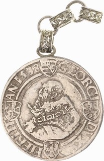 Sachsen Taler 1538 an altem Henkel mit Kette