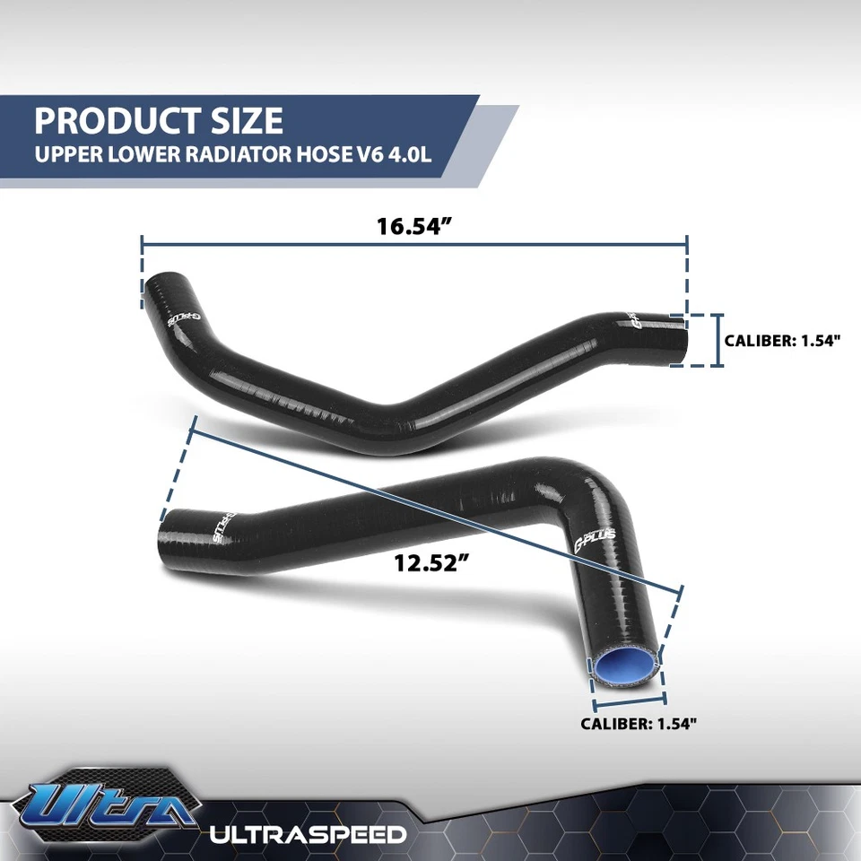 Black Silicone Radiator Hose Kit Fits Toyota Tacoma 4Runner FJ Cruiser 4.0L V6 - Image 3 of 4